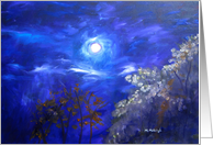 Moonglow Night Sky paining blank note card