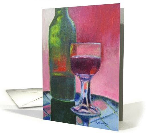 Wine glass and bottle - Celebrate card (1162924)