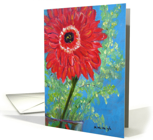 Red Flower- blank inside card (1304822)
