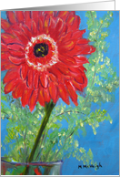 Red Flower- blank inside card