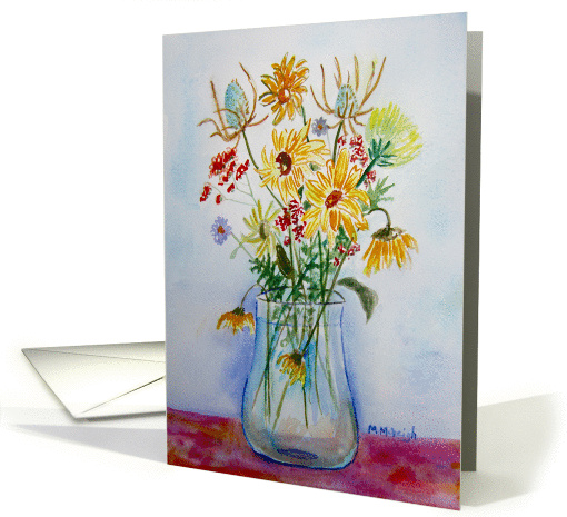 Country Flowers - blank inside card (1446080)