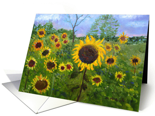Field Of Sunflowers - Blank Inside card (1457192)
