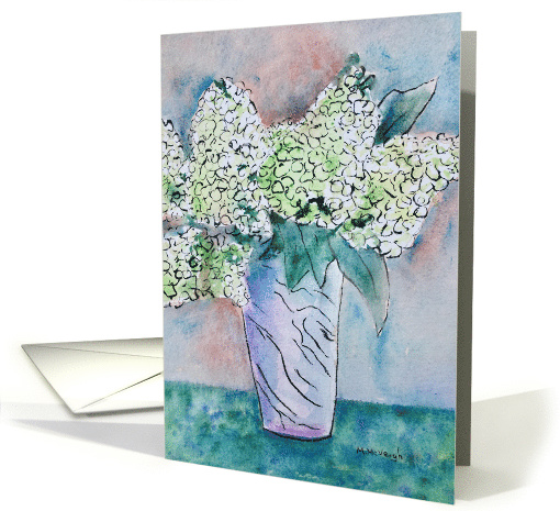 White Hydrangeas - blank inside card (1490708)