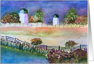 Farm landscape - blank inside card