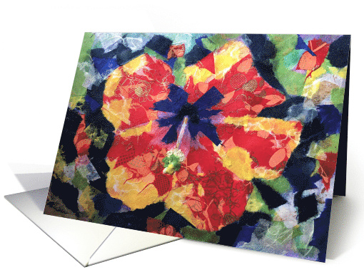 Hibiscus collage - blank inside card (1537234)
