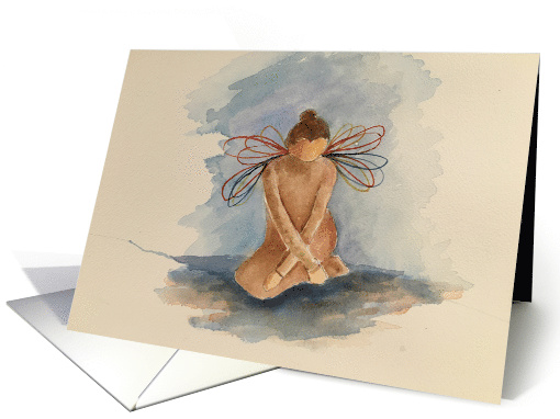 Rainbow Angel art card blank inside card (1564130)