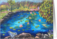 Garden Pond Fine Art card, blank inside card
