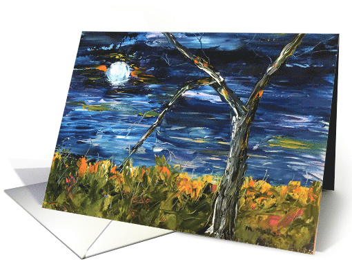 Autumn Evening with Fall Moon Blank inside card (1693952)