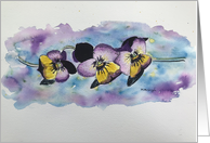 Pansies watercolor Blank Inside card