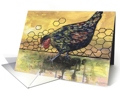 Colorful Chicken Art Card Blank Inside card (1737372)