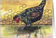 Colorful Chicken Art Card Blank Inside card