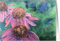 Pink Coneflowers Art Card blank inside card