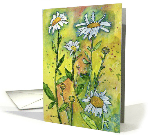 Daisies watercolor blank inside card (1778890)