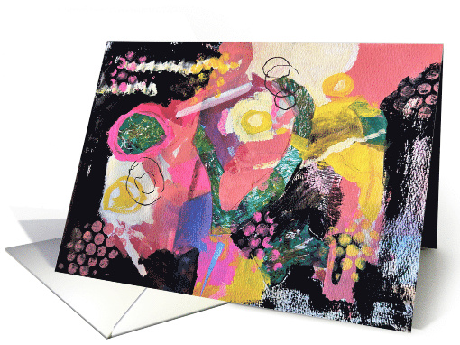 Warm Expressions Abstract Art Blank Inside card (1847750)