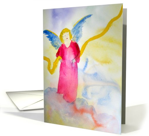 Guardian Angel-welcome new baby card (544403)