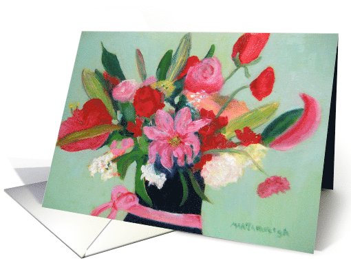 Arrangement in Red and Pink card (758966)