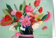 Arrangement in Red and Pink card