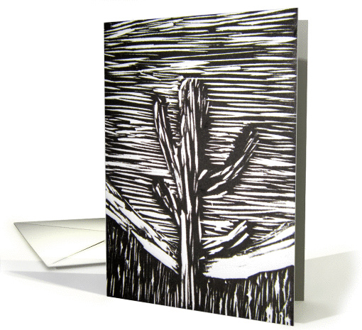 Cactus-black and white card (883558)