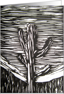 Cactus-black and white card