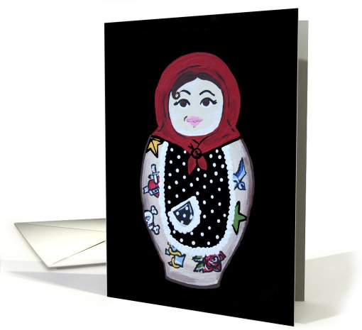 Tattooed Matryoshka Dolly card (557480)