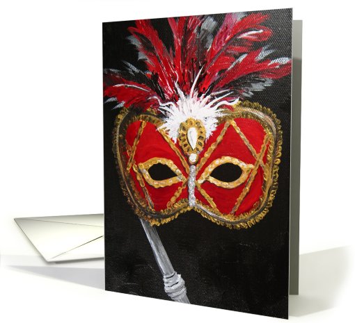 Masquerade - An Ornate Mask in Red & Gold card (566840)