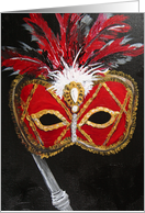 Masquerade - An Ornate Mask in Red & Gold card