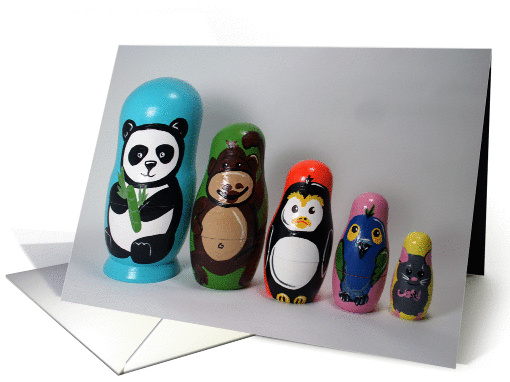 Animal Themed Nesting Dolls card (590855)