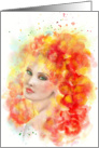 Spring woman. Abstract watercolor, hand painted Blank Note card