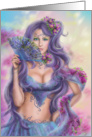 beautiful girl fairy fantasy with fan. Blank Note card