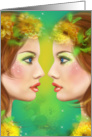 Gemini - Fantasy beautiful woman Blank Note card