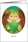 Gemini Horoscope Zodiac - Fantasy beautiful woman. Blank Note card