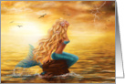 Beautiful mermaid at sunset Blank Note card