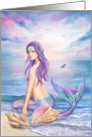 Blue mermaid Blank Note card