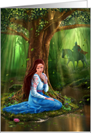 Mystery Fairytale Maiden and Prince in the Forest Blank Note Card