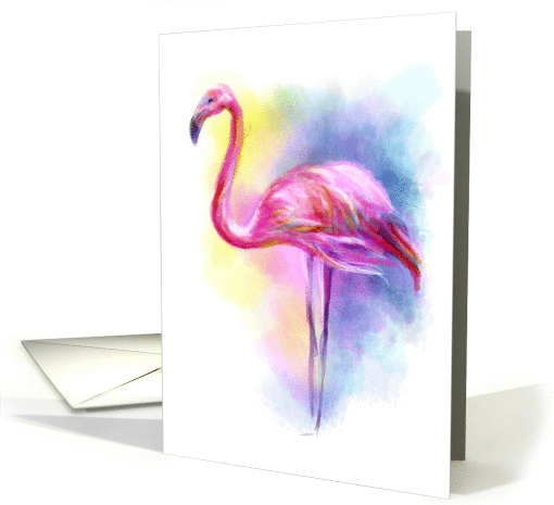 Abstract flamingo pink illustration. Blank Note card (1433718)