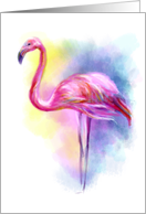 Abstract flamingo pink illustration. Blank Note card