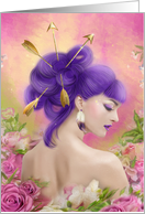 Sagittarius zodiac portret beautiful fantasy girl. Blank Note Card