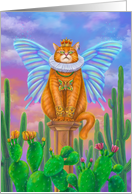 King fairy cat . Blank Note card