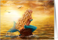 Beautiful mermaid at sunset Blank Note card