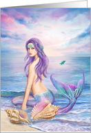 Blue mermaid Blank Note card