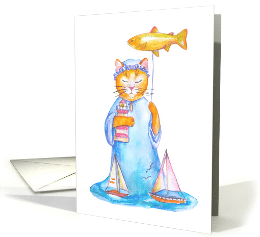 Cute cat watercolor Blank Note card (1758096)