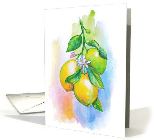 Lemons watercolor Blank Note card (1758100)