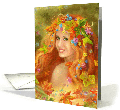 Beautiful Autumn- fairy card (711437)
