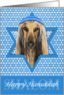 Hanukkah - Star of David - Afghan Dog card