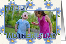 Mother’s Day Cut Out Photo Card - Blue Daises card