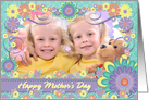 Mother’s Day - Spring Flowers Photo Card - Aqua card