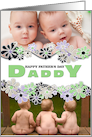 Happy Father’s Day Center Blossoms Green Photo Card