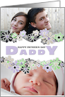 Happy Father’s Day Center Blossoms Purple Photo Card