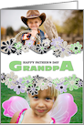 Happy Father’s Day Grandpa Center Blossoms Green Photo Card