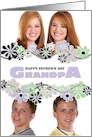 Happy Father’s Day Grandpa Center Blossoms Purple Photo Card